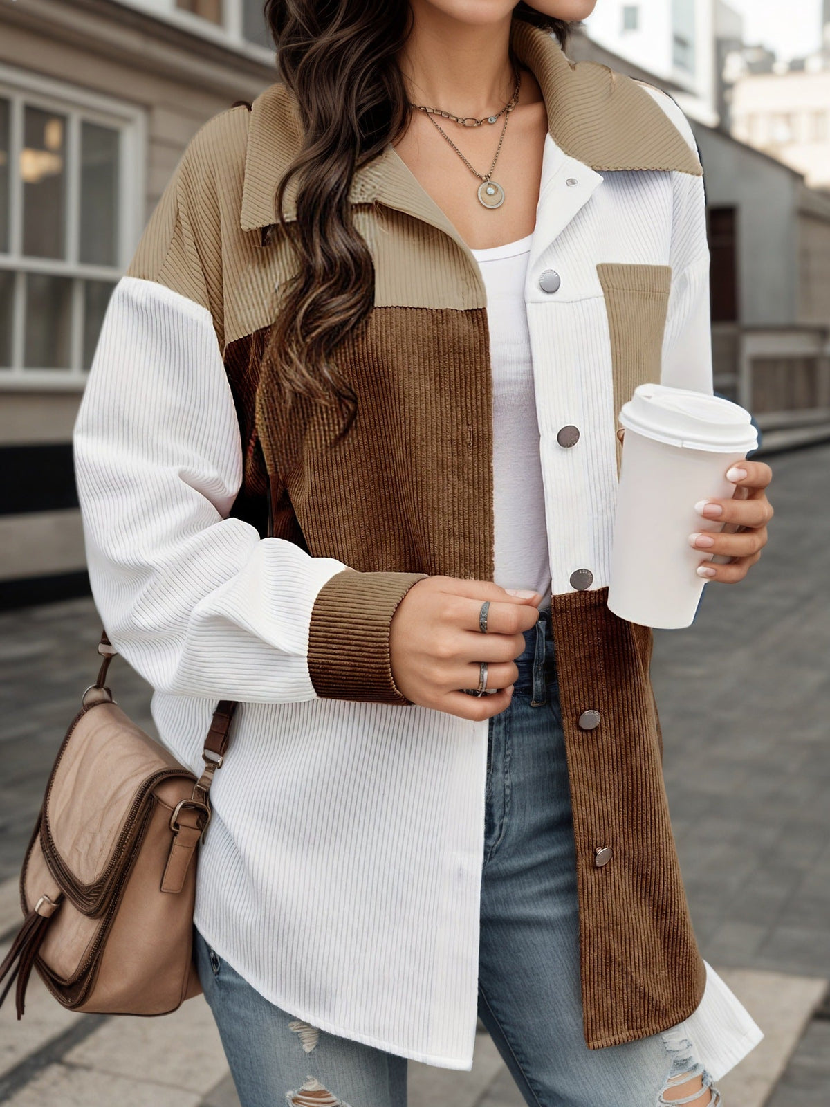 Harriet | Womens Loose Stand Collar Fashion Shirt - 1