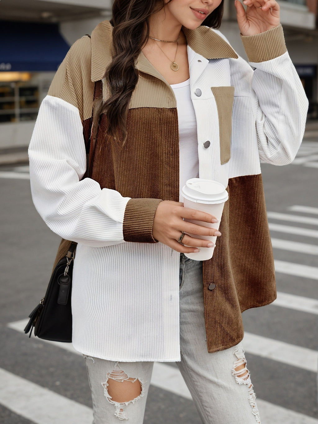 Harriet | Womens Loose Stand Collar Fashion Shirt - 4