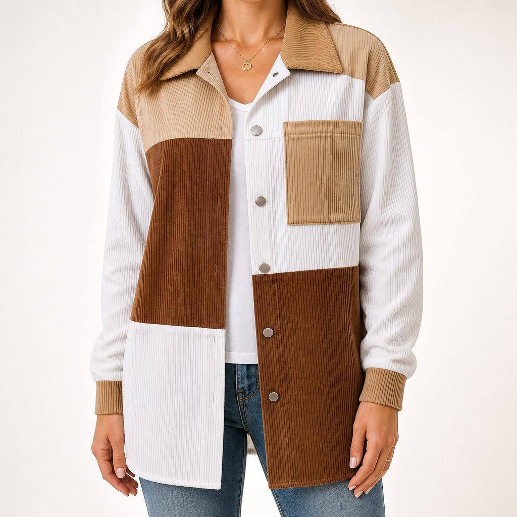 Harriet | Womens Loose Stand Collar Fashion Shirt, Mixed