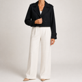 Hattie | Womens Cropped Belted Trench Coat, Black