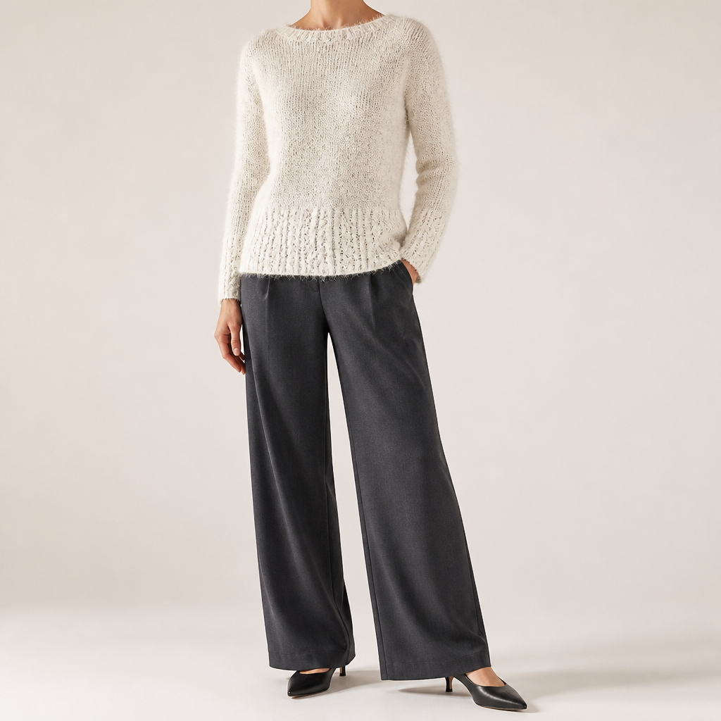 Hazel | Womens Wool Knitted Warm Cosy Winter Jumper Top, Design 1