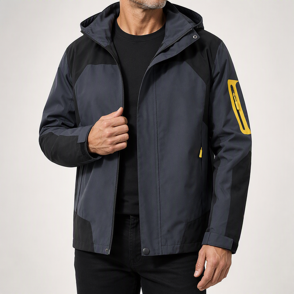 Hendrick | Mens Waterproof Jacket Windproof Lightweight Hooded Rain Jacket, Dark Gray