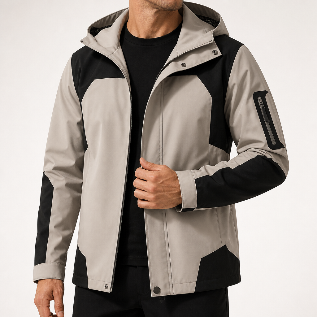 Hendrick | Mens Waterproof Jacket Windproof Lightweight Hooded Rain Jacket, Gray