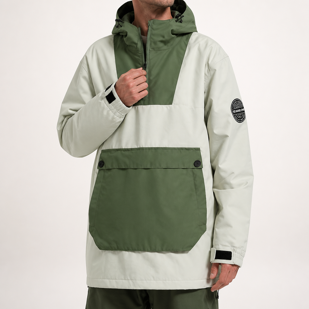 Hollis | Mens Ski Jacket Waterproof Windproof Snowboard Winter Coat, Off White