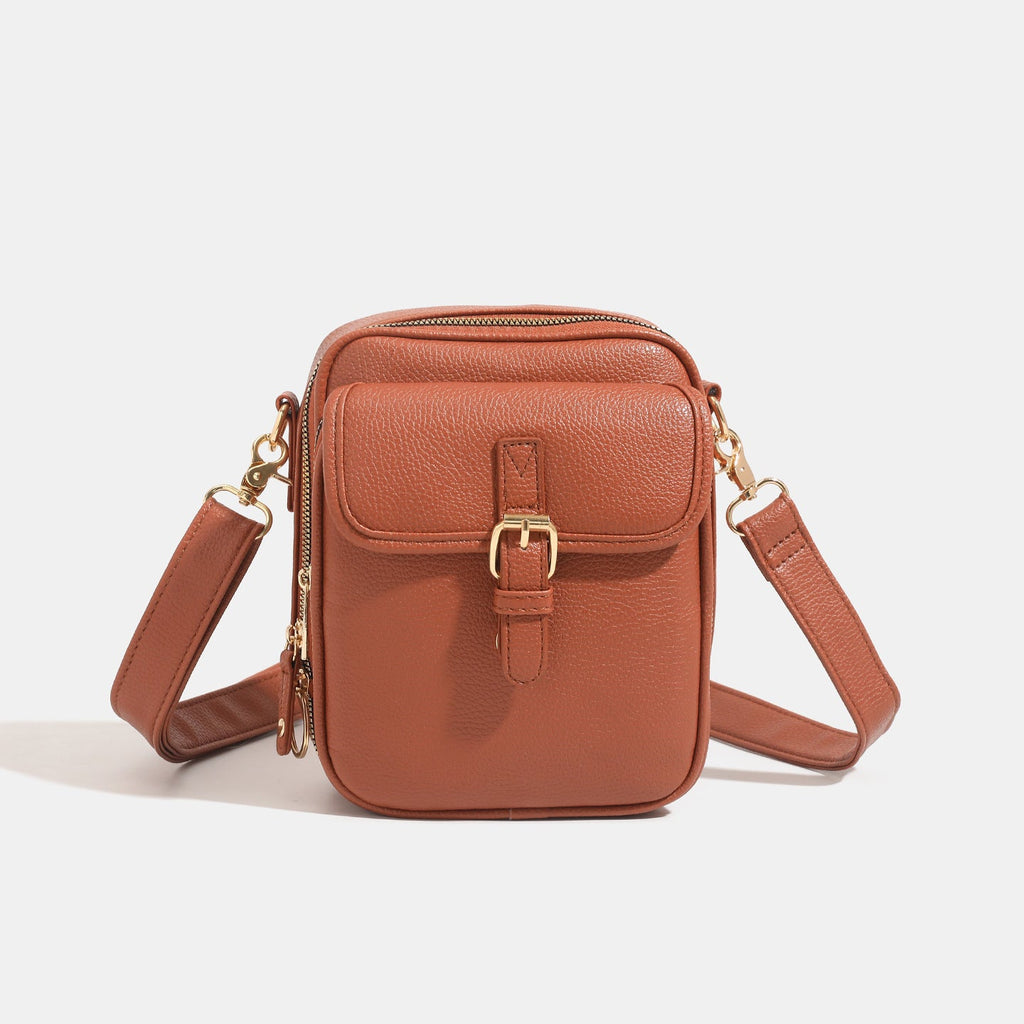 Hollis | Mens Leather Look Crossbody Messenger Shoulder Phone Bag - 1