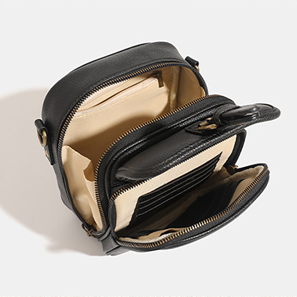 Hollis | Mens Leather Look Crossbody Messenger Shoulder Phone Bag - 2