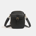 Hollis | Mens Leather Look Crossbody Messenger Shoulder Phone Bag - Black