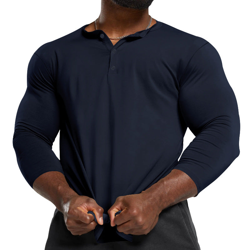 Holt | Mens Henley Long Sleeve Vintage Fitted Top - 2