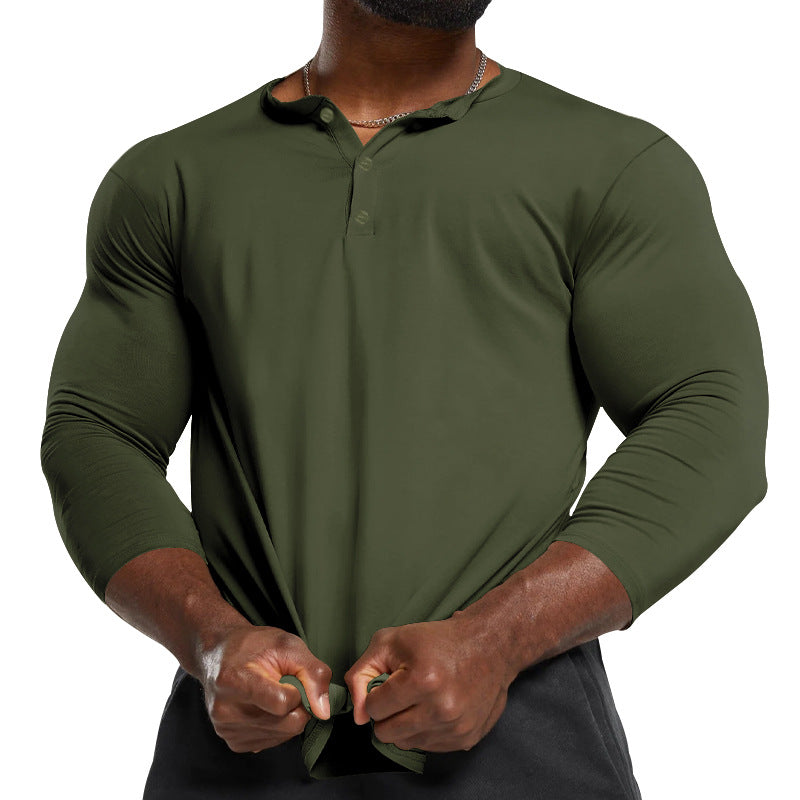 Holt | Mens Henley Long Sleeve Vintage Fitted Top - 4