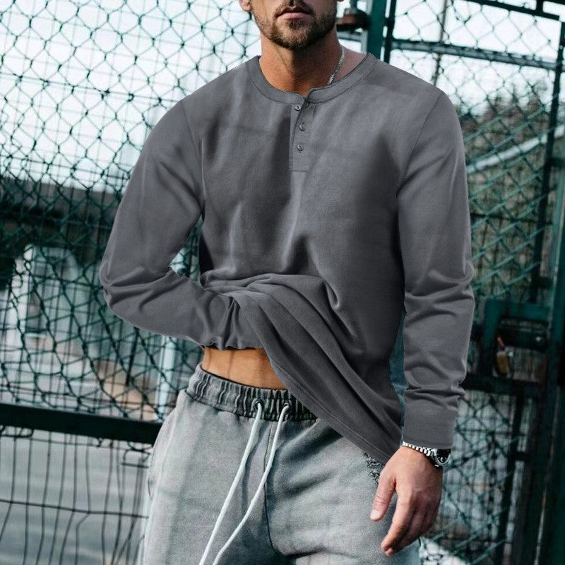 Holt | Mens Henley Long Sleeve Vintage Fitted Top - 6