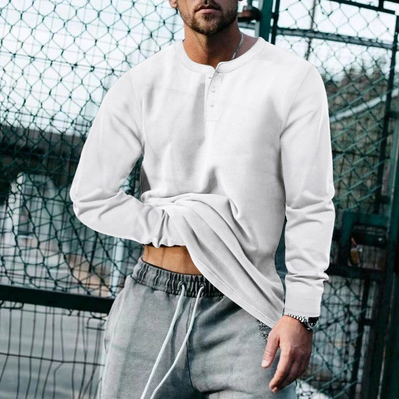 Holt | Mens Henley Long Sleeve Vintage Fitted Top - 7