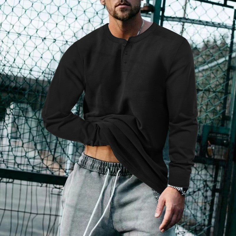 Holt | Mens Henley Long Sleeve Vintage Fitted Top - 9