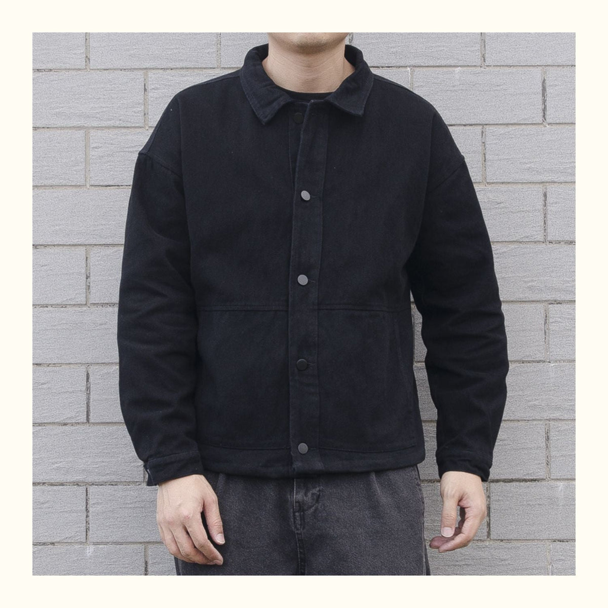 Hugo | Mens Black Denim Workwear Jacket Winter Autumn Overshirt - Black