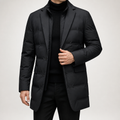 Hugo | Mens Winter Coats Padded Suit Style Detachable Collar Coat, Black