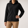 Imogen | Womens Hooded Fleece Zip Warm Casual Sweatshirt Shirt, Black