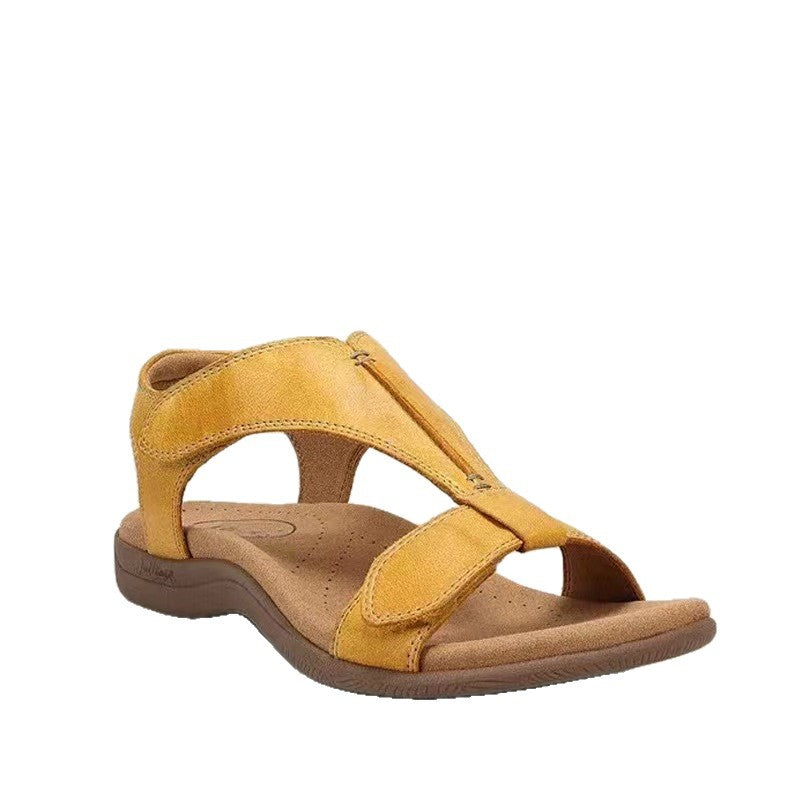 Indira | Womens Flat Hook and Loop Massage Beach Sandals - 5