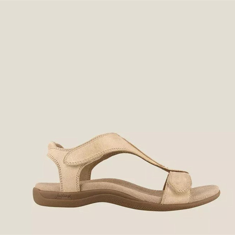 Indira | Womens Flat Hook and Loop Massage Beach Sandals - 6