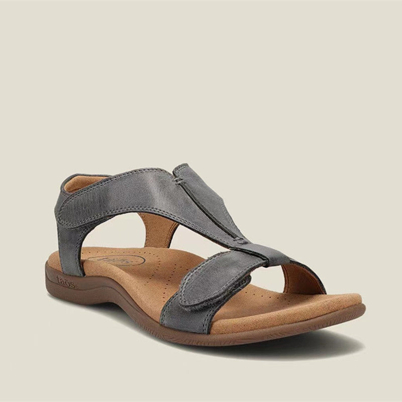 Indira | Womens Flat Hook and Loop Massage Beach Sandals - 7