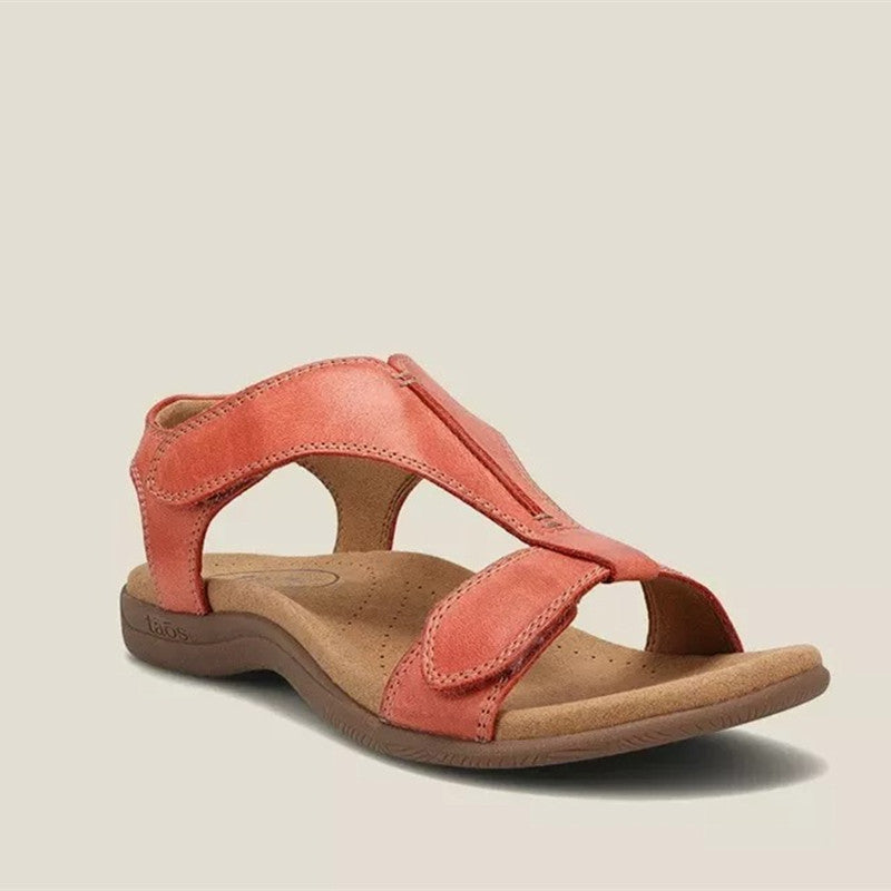Indira | Womens Flat Hook and Loop Massage Beach Sandals - 8