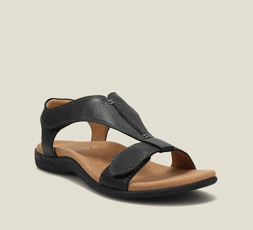 Indira | Womens Flat Hook and Loop Massage Beach Sandals - 9