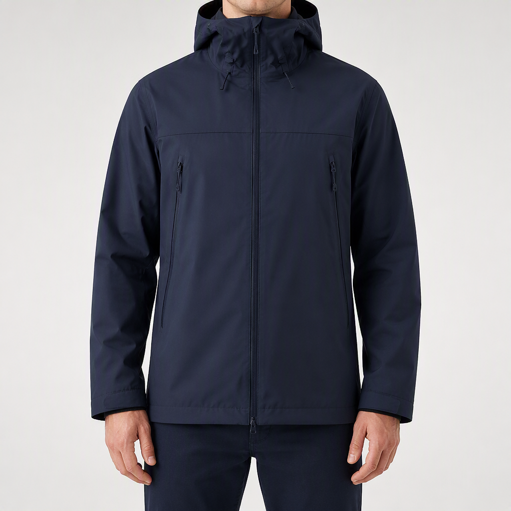 Ines | Mens Waterproof Jacket Hardshell Windproof Mountaineering Outdoor Coat, Navy Blue