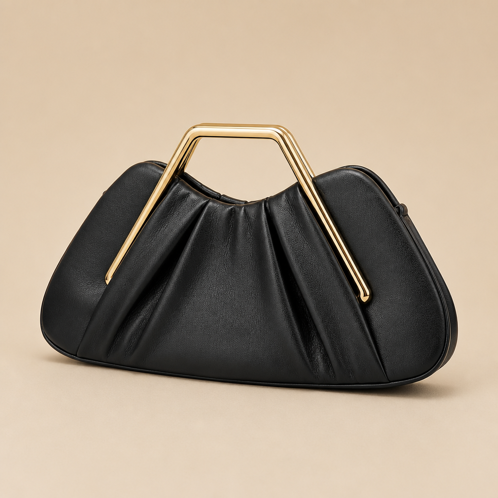 Ines | Womens Clutch Bag Evening Dinner Party Bag, Black