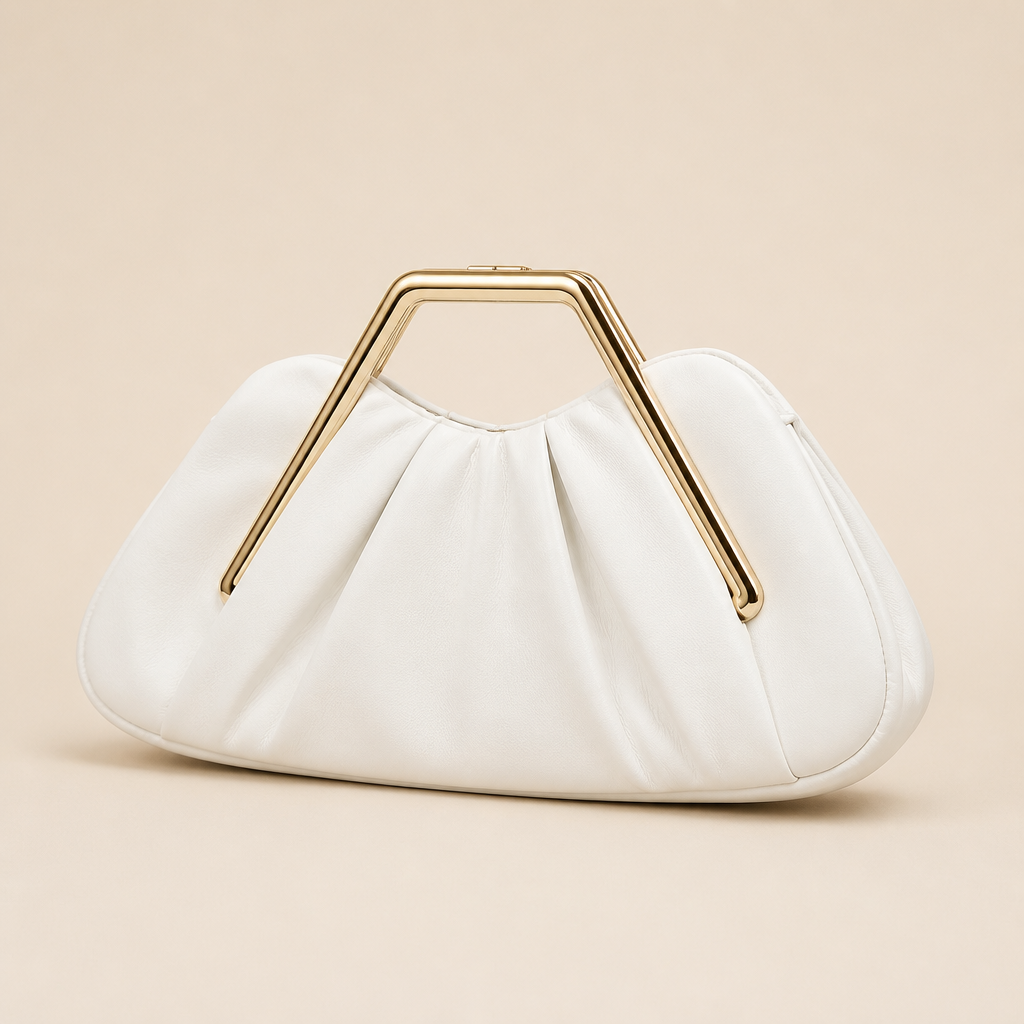 Ines | Womens Clutch Bag Evening Dinner Party Bag, White