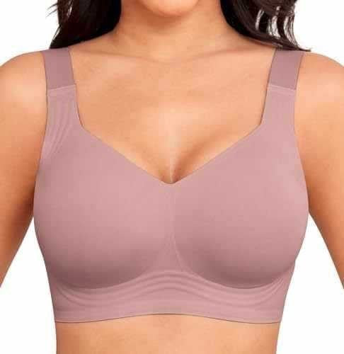 Ines | Womens Wireless Seamless Full Coverage Bra Lingerie - Bean Paste