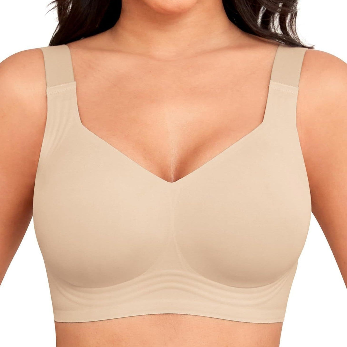 Ines | Womens Wireless Seamless Full Coverage Bra Lingerie - Nude