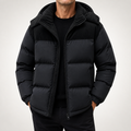 Ira | Mens Padded Fleece Lined Winter Warm Quilted Puffer Jacket, Black