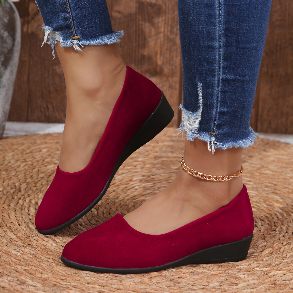 Isadora | Womens Pointed Toe Wedge Loafers Casual Shoes - 14