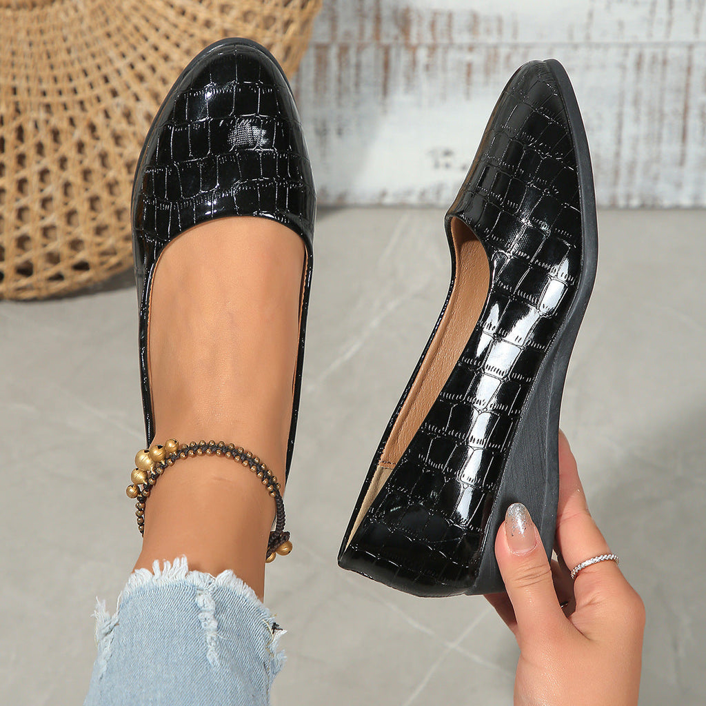 Isadora | Womens Pointed Toe Wedge Loafers Casual Shoes - 2