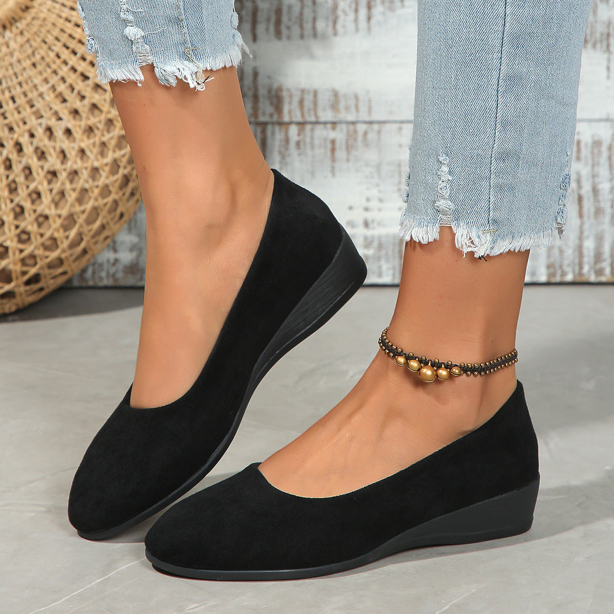 Isadora | Womens Pointed Toe Wedge Loafers Casual Shoes - 3