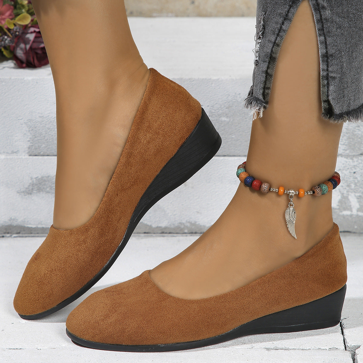 Isadora | Womens Pointed Toe Wedge Loafers Casual Shoes - 4