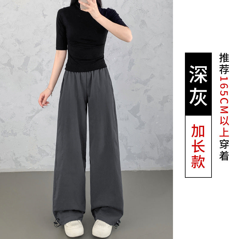 Isla | Womens High Waisted Wide Leg Drape Workwear Trousers Pants - Dark Grey
