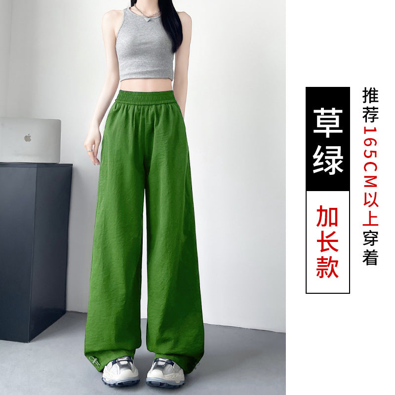Isla | Womens High Waisted Wide Leg Drape Workwear Trousers Pants - Grass Green