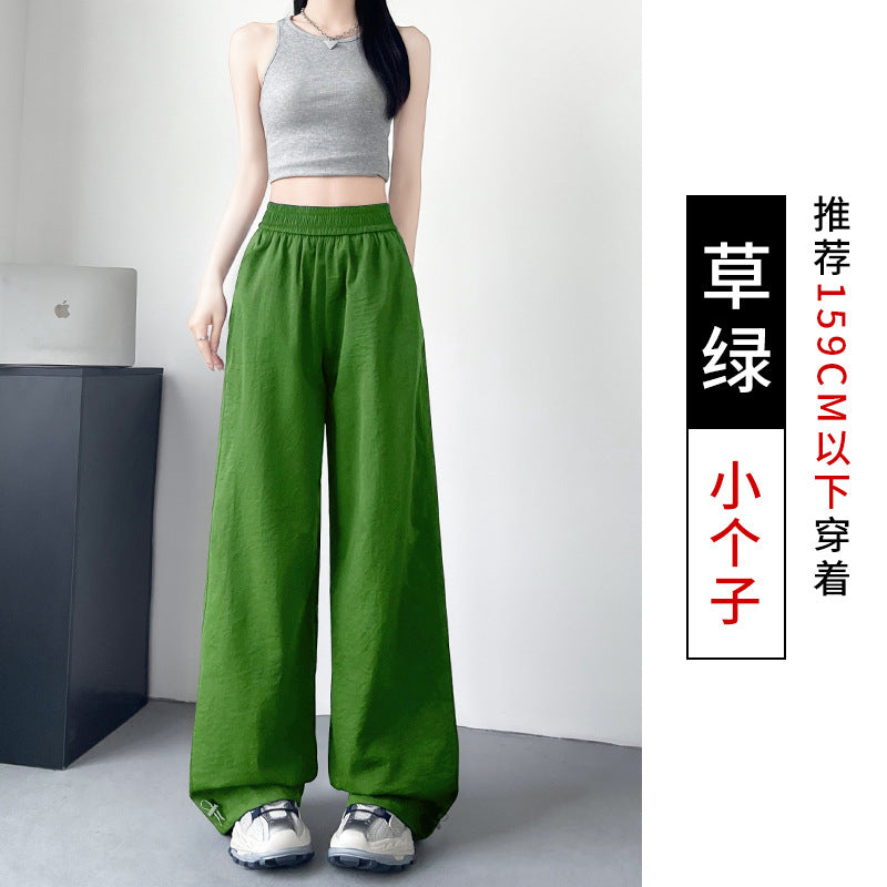 Isla | Womens High Waisted Wide Leg Drape Workwear Trousers Pants - Grass Green