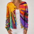 Isolde | Womens Knit Cardigan Single Breasted Texture Jumper Coat, Multi