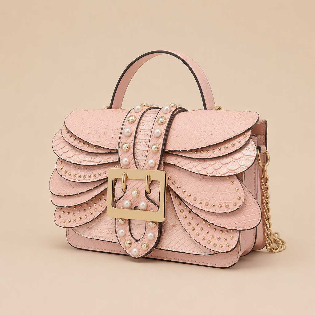 Isolde | Womens Crossbody Bag Chain Shoulder Small Square Bag, Pink