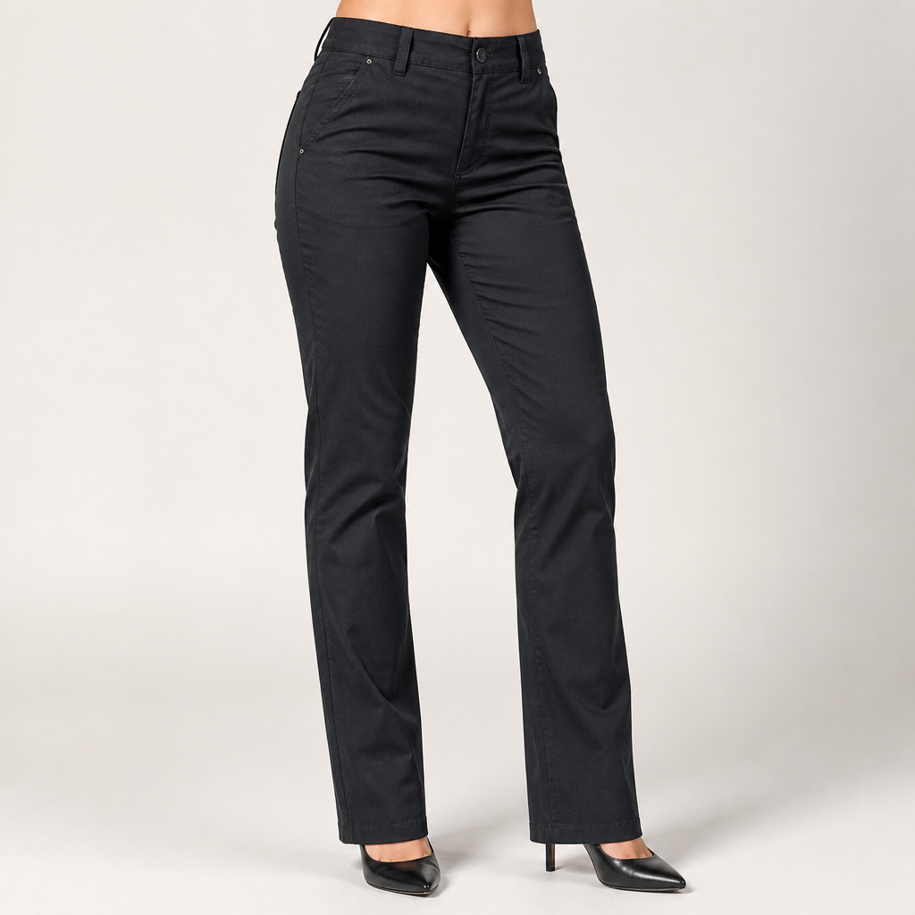 Jansen | Womens Trousers Wide Leg High Waisted Casual Pants, Black