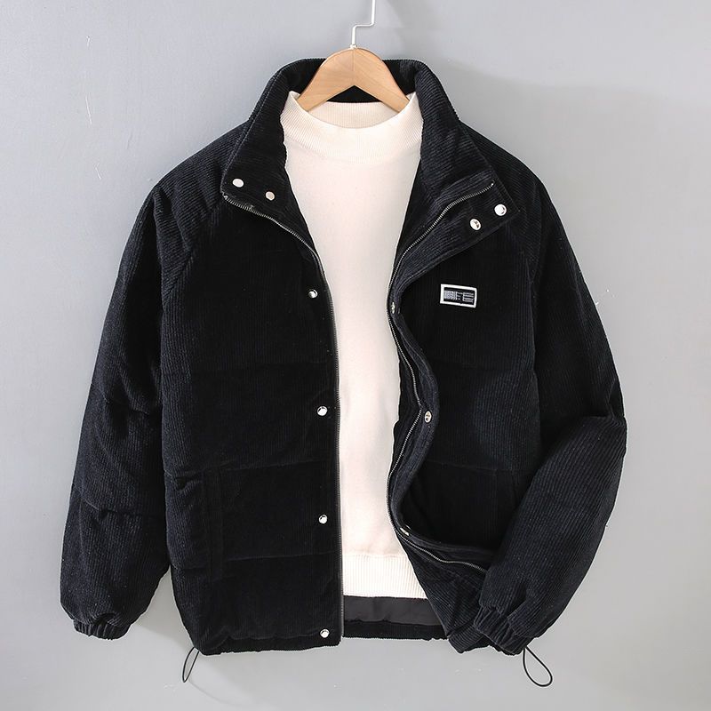 Jarvis | Mens Corduroy Padded Winter Soft Shell Jacket - Black