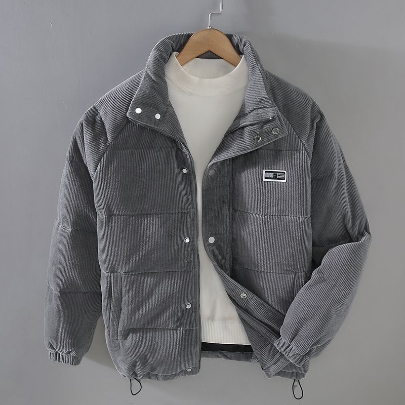 Jarvis | Mens Corduroy Padded Winter Soft Shell Jacket - Grey