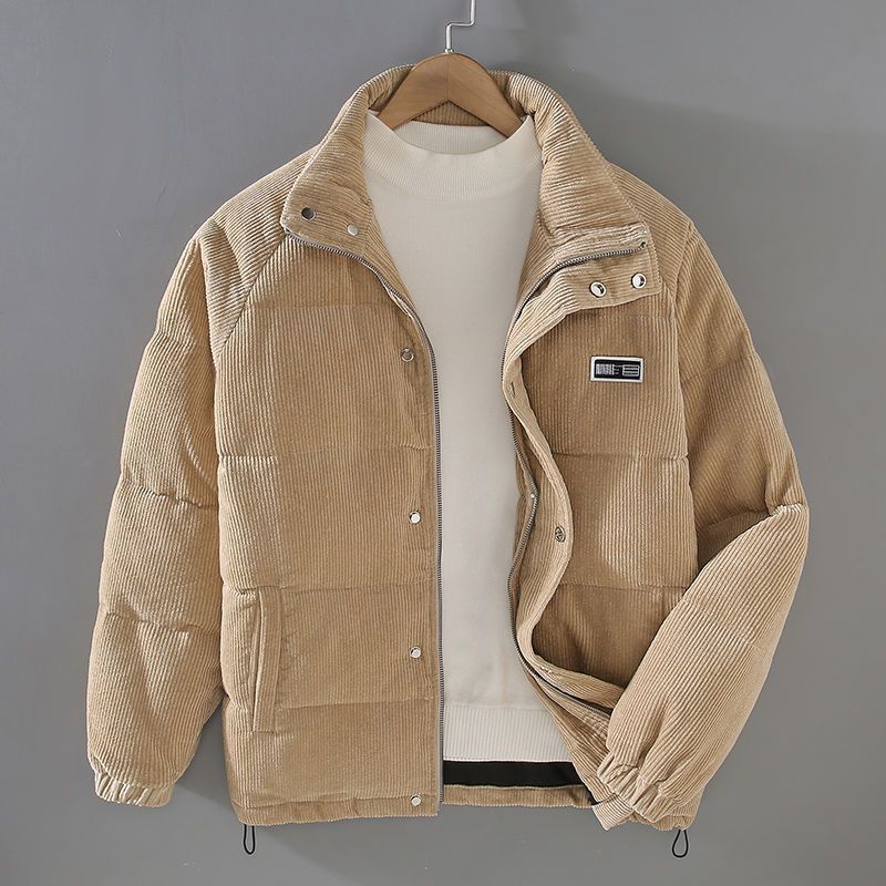 Jarvis | Mens Corduroy Padded Winter Soft Shell Jacket - Khaki