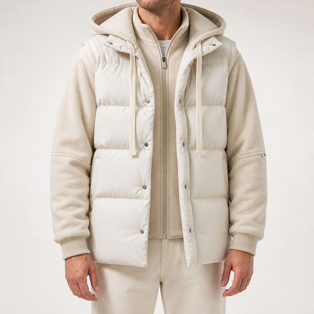 Jasper | Mens Puffer Padded Hooded Quilted Warm Winter Coat, Apricot