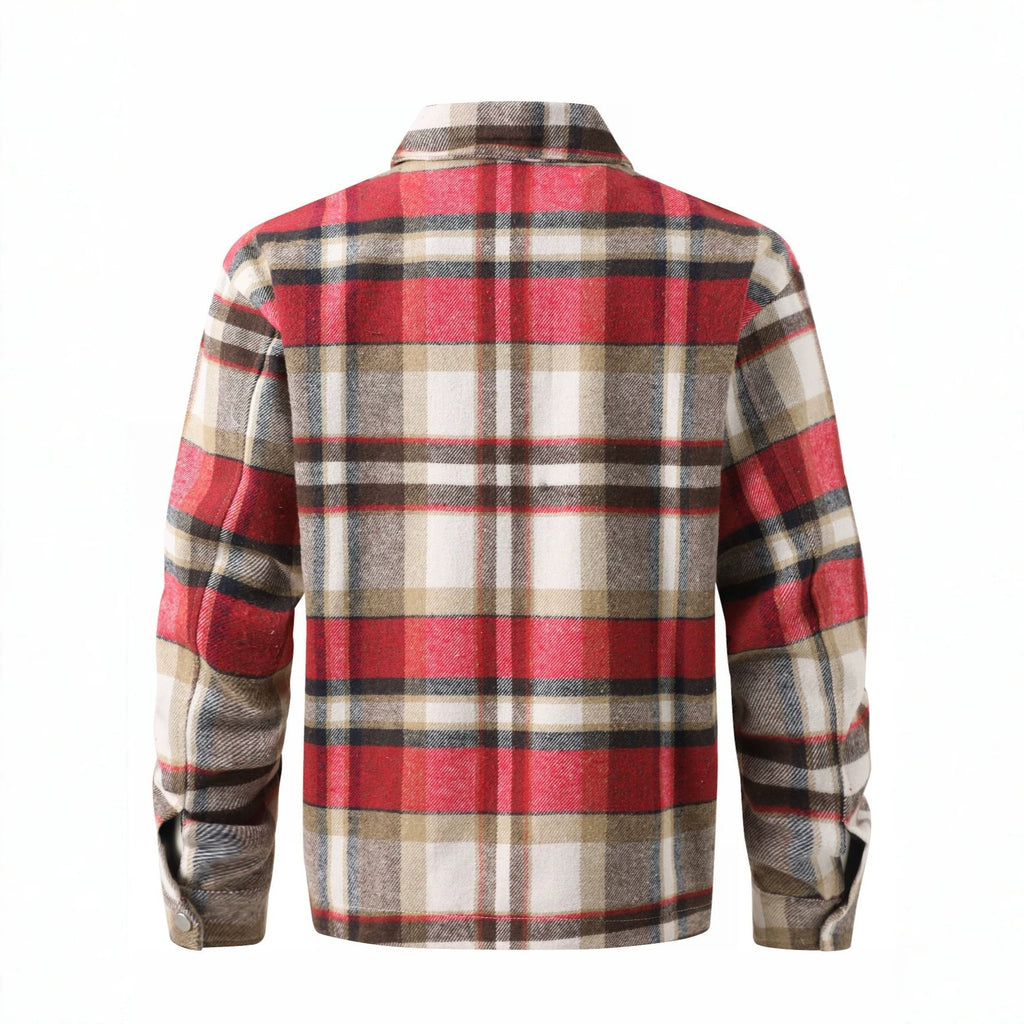Jasper | Mens Plaid Zip Up Shirt Winter Down Light Jacket - 5