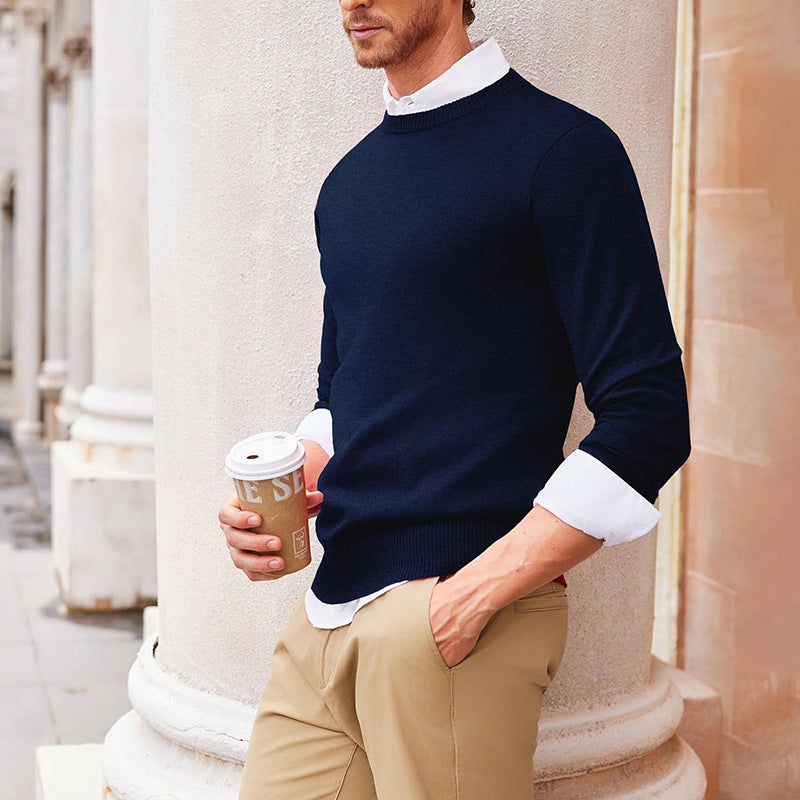Jethro | Mens Casual Slim Fit Knitted Round Neck Pullover Sweater - 3