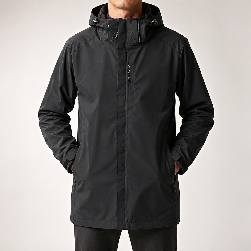 Joppe | Mens Waterproof Jacket Windproof Hooded Ski Outdoor Coat, Black