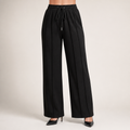 Judd | Womens Wide Leg High Waisted Pleated Palazzo Casual Trousers, Black