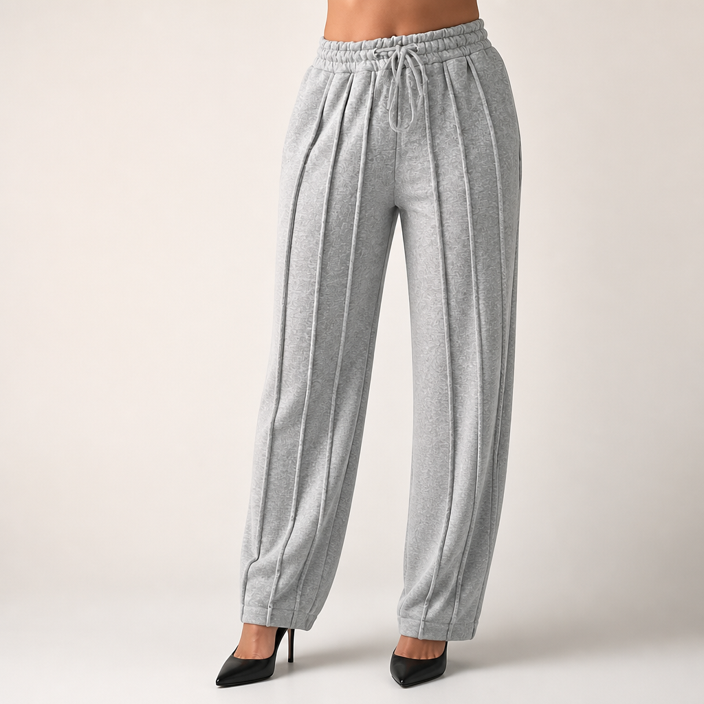 Judd | Womens Wide Leg High Waisted Pleated Palazzo Casual Trousers, Grey
