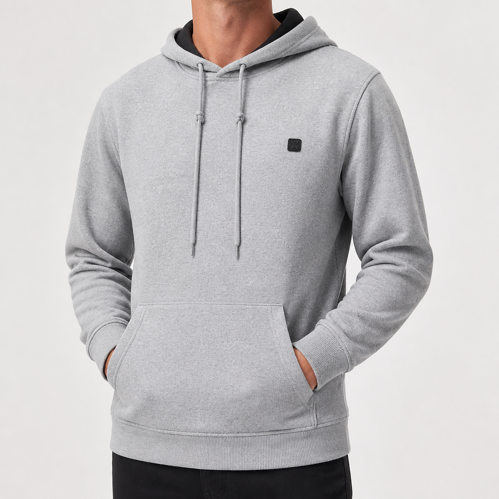 Kass | Mens Heated Hooded Warm Winter Smart Sweatshirt Jacket, Grey 2
